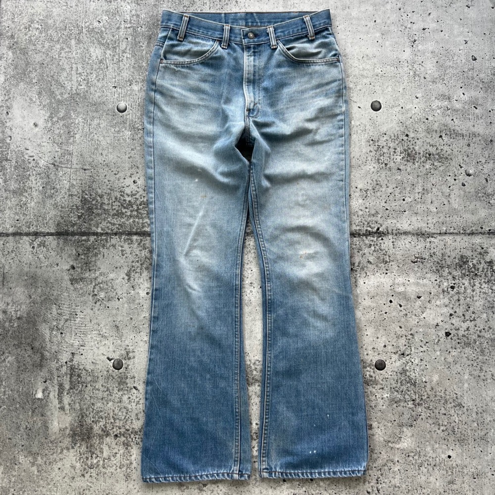 Vintage Levi's 646 Jeans Mens 32 Light Blue Flared Orange Tab Denim Bell 70s